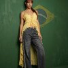 MAX TÚNICA BABADOS SUMMER COPA COLEÇÃO BRASILCORE - AMARELO