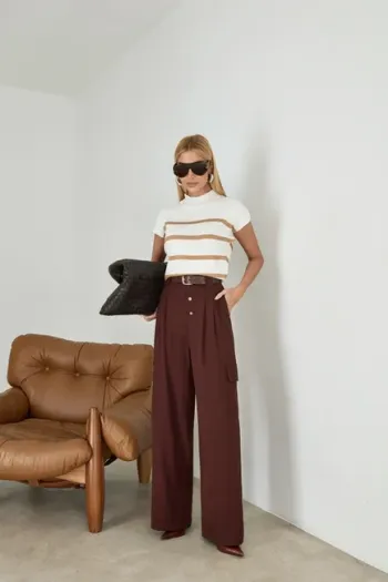 CALÇA MILENA CARGO ALFAITARIA - MARROM