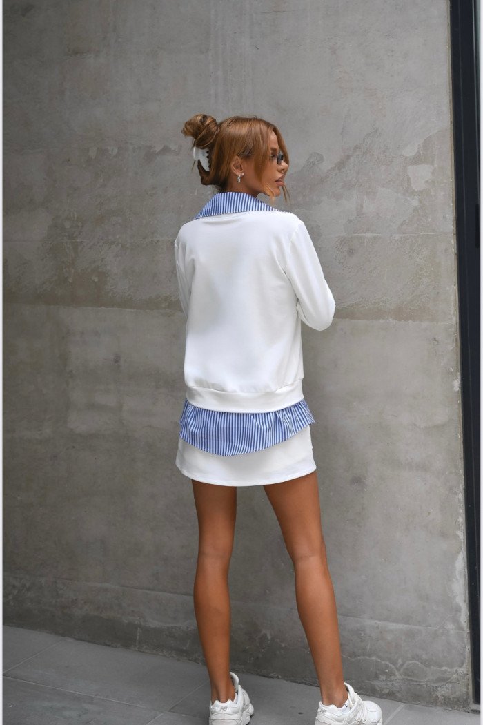 CONJUNTO MAYA CAMISA E SHORT SAIA MOLETINHO - OFF WHITE