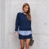 CONJUNTO MAYA CAMISA E SHORT SAIA MOLETINHO - AZUL MARINHO
