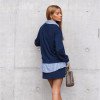 CONJUNTO MAYA CAMISA E SHORT SAIA MOLETINHO - AZUL MARINHO