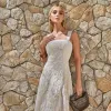 VESTIDO HORTÊNSIA MIDI RENDA BORDADA - NATURAL