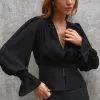 BLUSA LEILA MANGA BALONÊ - PRETO