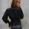 BLUSA LEILA MANGA BALONÊ - PRETO