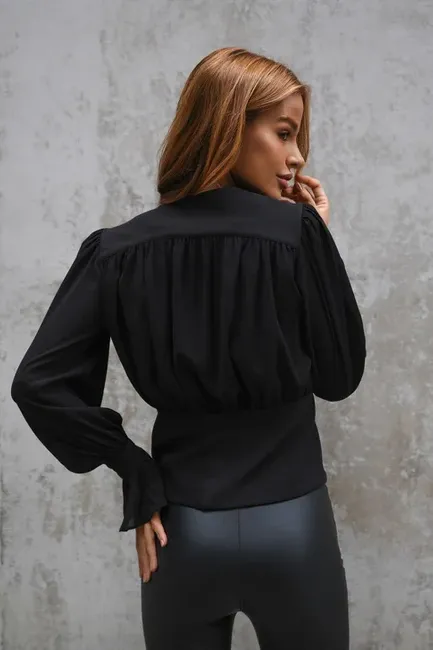BLUSA LEILA MANGA BALONÊ - PRETO