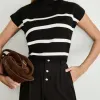 BLUSA CAROL LISTRADO TRICÔ - PRETO