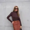 BLUSA BARILOCHE TRICÔ INTERNO FLUFFY - CAFÉ