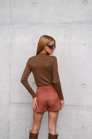 BLUSA BARILOCHE TRICÔ INTERNO FLUFFY - CHOCOLATE