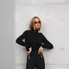 BLUSA BARILOCHE TRICÔ INTERNO FLUFFY - PRETO