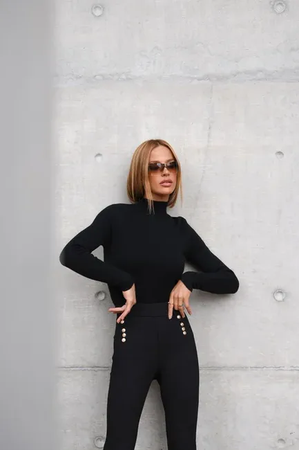 BLUSA BARILOCHE TRICÔ INTERNO FLUFFY - PRETO