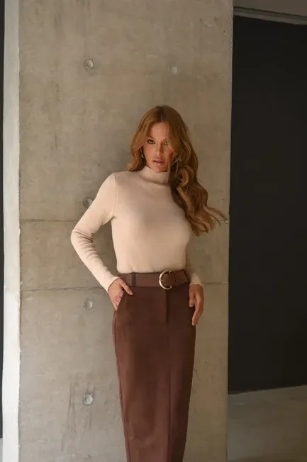 BLUSA BARILOCHE TRICÔ INTERNO FLUFFY - BEGE