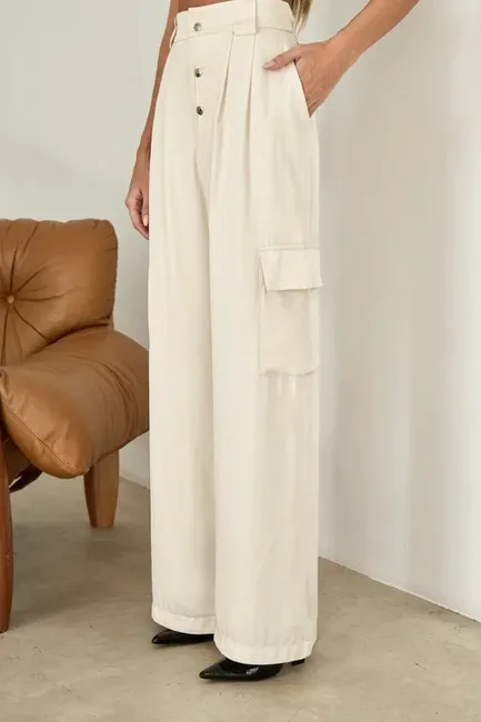 CALÇA MILENA CARGO ALFAITARIA - AREIA