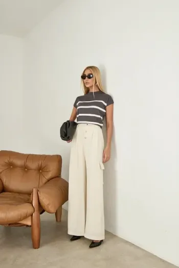 CALÇA MILENA CARGO ALFAITARIA - AREIA