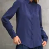 CAMISA LOS ANGELES PUNHO PREGAS - AZUL MARINHO