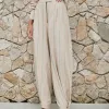 CONJUNTO JULIANE BLUSA E CALÇA LISTRADO - BEGE