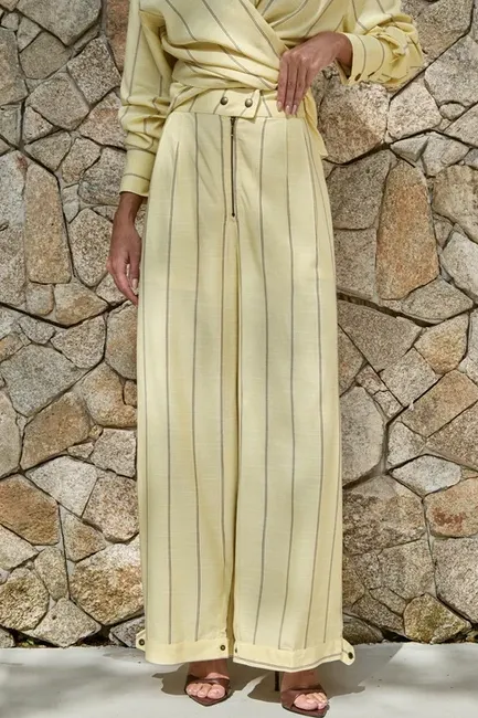 CONJUNTO JULIANE BLUSA E CALÇA LISTRADO - CAMOMILA