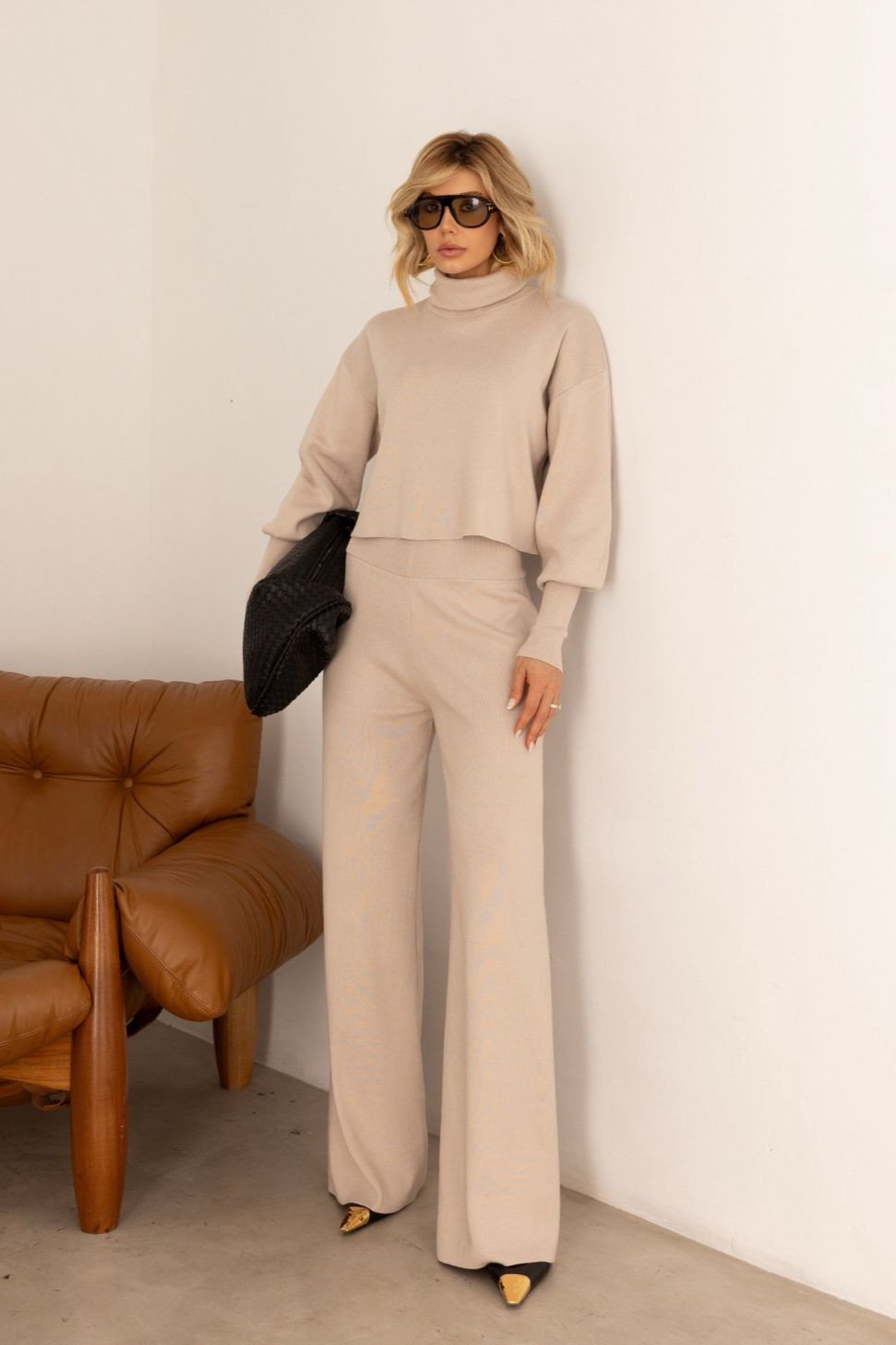 CONJUNTO GEÓRGIA BLUSA E CALÇA MODAL - AREIA