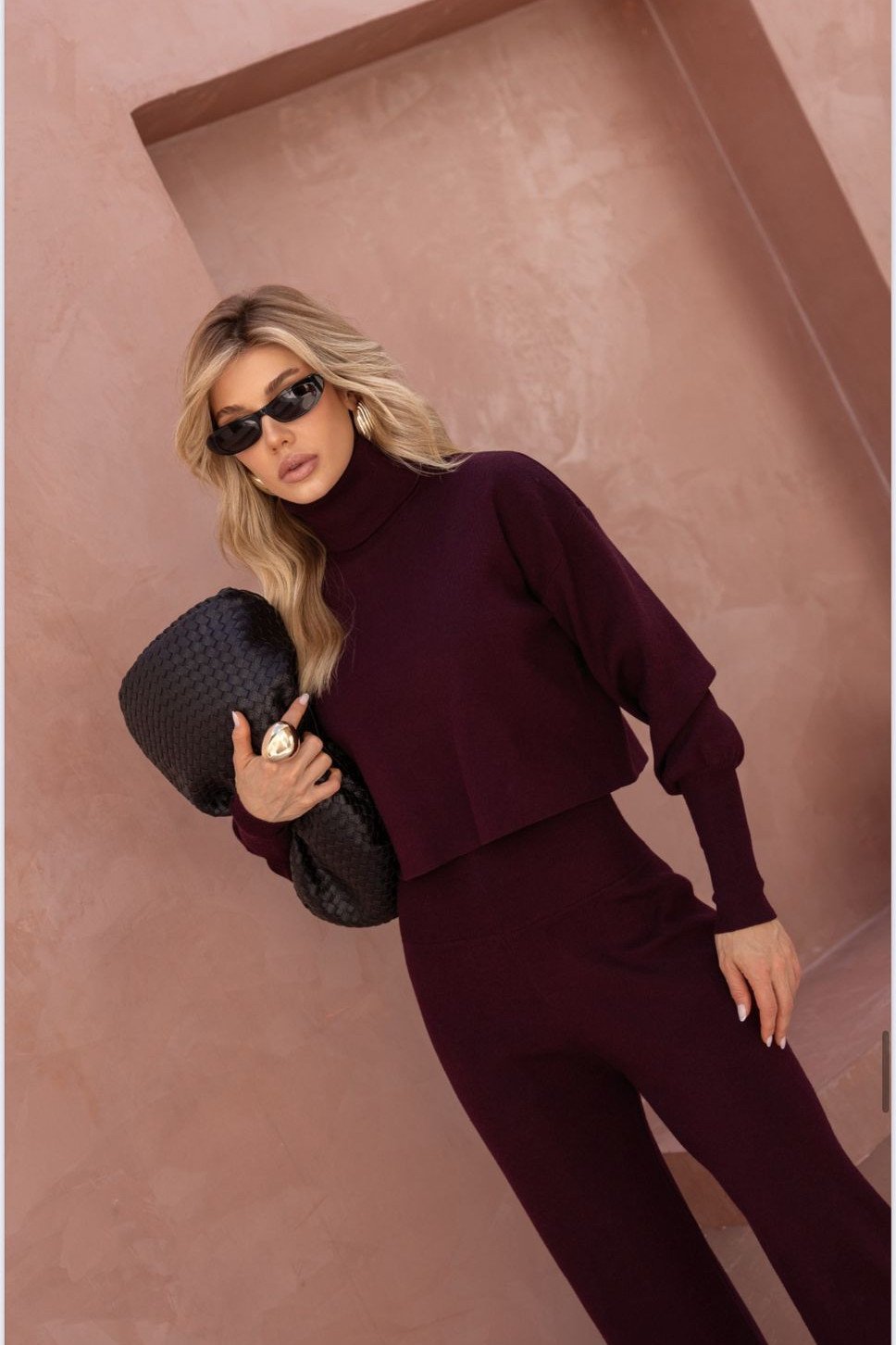 CONJUNTO GEÓRGIA BLUSA E CALÇA MODAL - VINHO