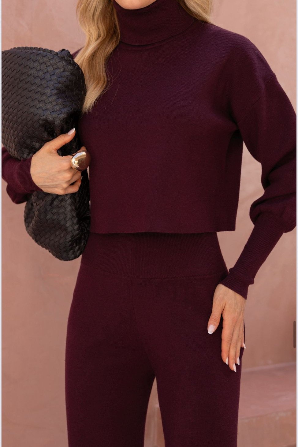 CONJUNTO GEÓRGIA BLUSA E CALÇA MODAL - VINHO