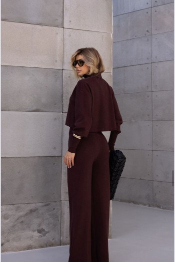 CONJUNTO GEÓRGIA BLUSA E CALÇA MODAL - MARROM