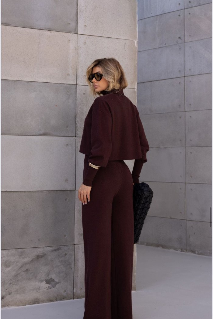 CONJUNTO GEÓRGIA BLUSA E CALÇA MODAL - MARROM
