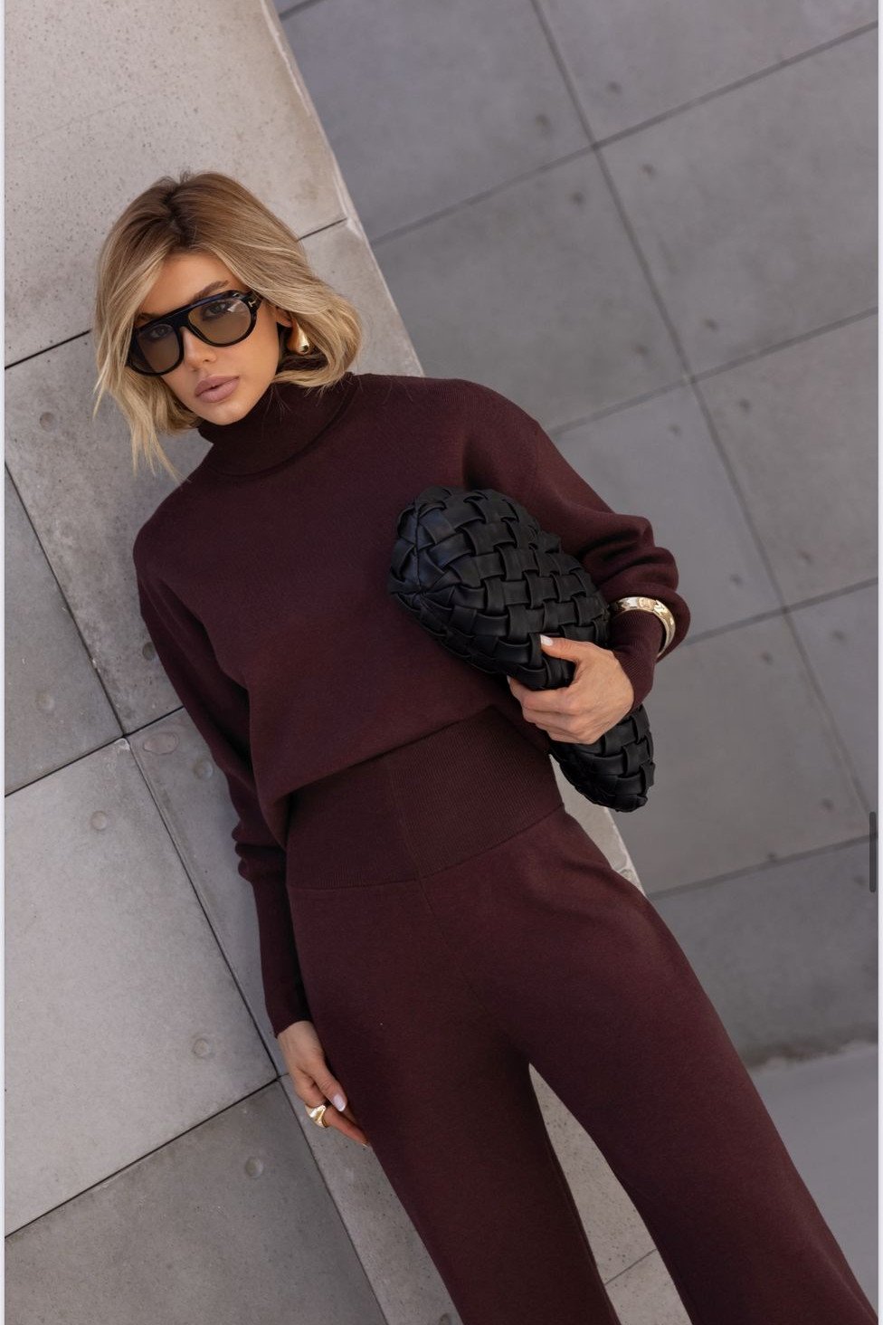 CONJUNTO GEÓRGIA BLUSA E CALÇA MODAL - MARROM