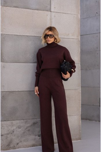 CONJUNTO GEÓRGIA BLUSA E CALÇA MODAL - MARROM