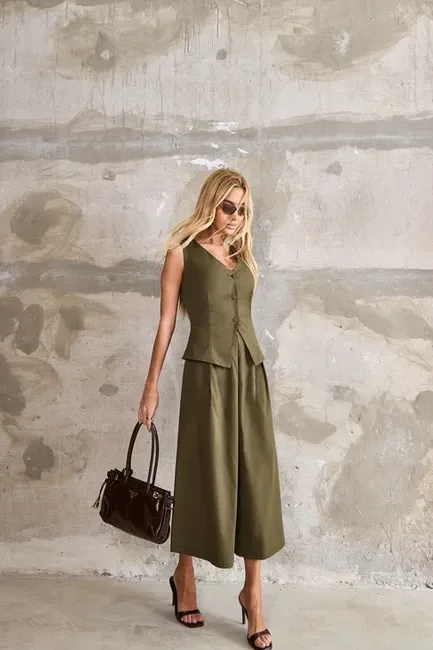 CONJUNTO SEATLLE COLETE E PANTACOURT ALFAITARIA - VERDE