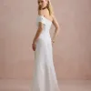 VESTIDO DE FESTA FABIANE ASSIMÉTRICO OMBRO - OFF WHITE
