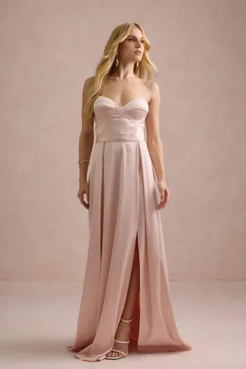 VESTIDO DE FESTA T.Q.C CORSET COM FAIXA LAÇO IVANA - ROSA