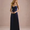 VESTIDO DE FESTA T.Q.C CORSET COM FAIXA LAÇO IVANA - AZUL MARINHO