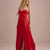 VESTIDO DE FESTA T.Q.C CORSET COM FAIXA LAÇO IVANA - VERMELHO
