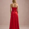 VESTIDO DE FESTA T.Q.C CORSET COM FAIXA LAÇO IVANA - VERMELHO