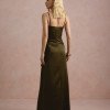 VESTIDO DE FESTA NICOLE DECOTE CORAÇÃO - VERDE OLIVA