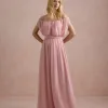 VESTIDO BIA OFF SHOULDER CHIFFON - ROSA