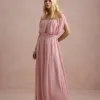 VESTIDO BIA OFF SHOULDER CHIFFON - ROSA