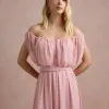 VESTIDO BIA OFF SHOULDER CHIFFON - ROSA
