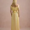 VESTIDO BIA OFF SHOULDER CHIFFON - AMARELO
