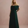VESTIDO BIA OFF SHOULDER CHIFFON - VERDE EUCALIPTO