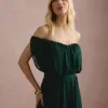 VESTIDO BIA OFF SHOULDER CHIFFON - VERDE EUCALIPTO