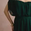VESTIDO BIA OFF SHOULDER CHIFFON - VERDE EUCALIPTO