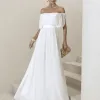 VESTIDO BIA OFF SHOULDER CHIFFON - OFF WHITE