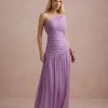 VESTIDO DE FESTA ALICE MICROTULE COM CAPA - LILÁS