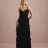 VESTIDO LONGO LIVIA PLISSADO - PRETO