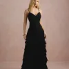 VESTIDO LONGO LIVIA PLISSADO - PRETO