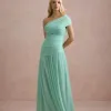 VESTIDO DE FESTA ALICE MICROTULE COM CAPA - VERDE TIFFANY