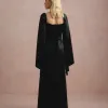 VESTIDO DE FESTA AURA SAIA TRANSPASSADA - PRETO