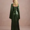 VESTIDO DE FESTA AURA SAIA TRANSPASSADA - VERDE OLIVA