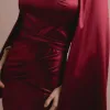VESTIDO DE FESTA AURA SAIA TRANSPASSADA - VINHO