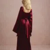 VESTIDO DE FESTA AURA SAIA TRANSPASSADA - VINHO